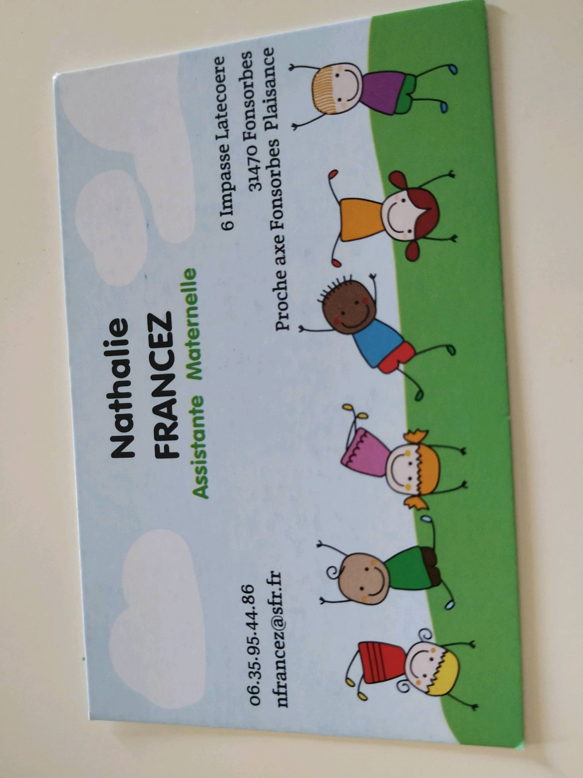 Assistante maternelle diplômée à Fonsorbes (proche de toulouse) Nathalie Francez